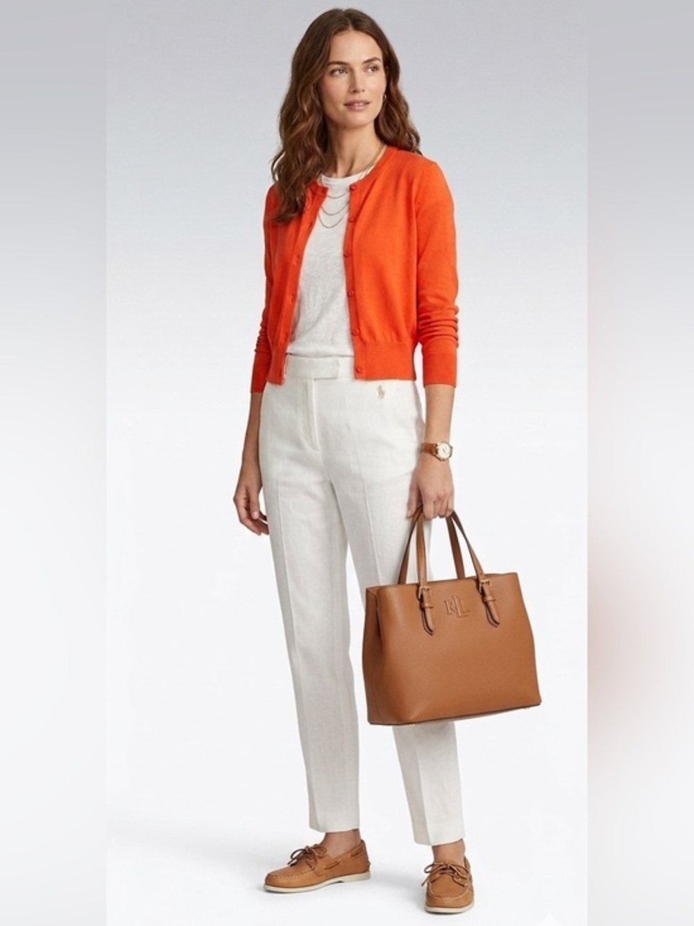 Zara Orange Button Down Cardigan